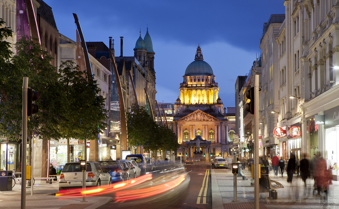 Street of Belfast at night