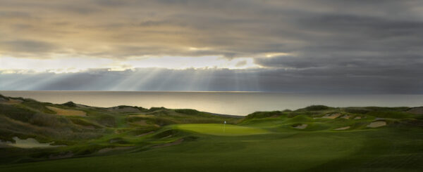 Dramatic view of Whistling Straits Golf Course and Lake Michigan, at Kohler, Wisconsi