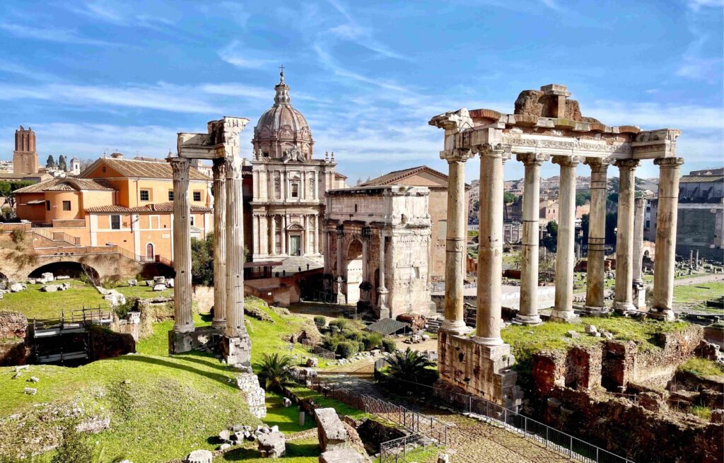 Ancient ruins of the Roman Forum in Rome