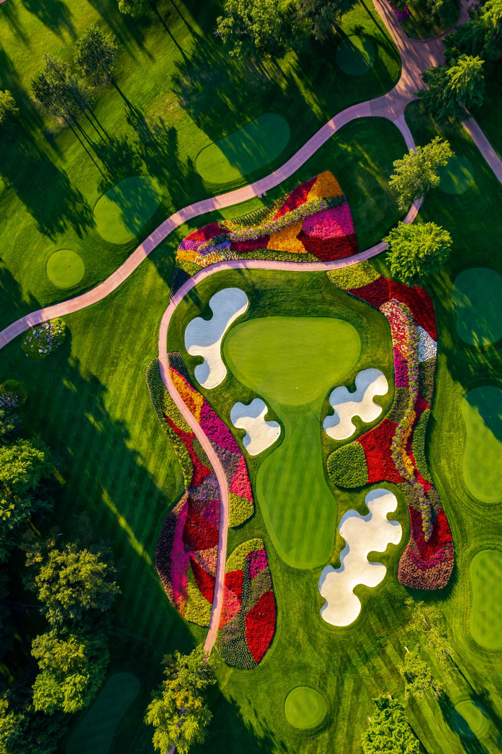 Aerial of the 16th Hole at Sentry World