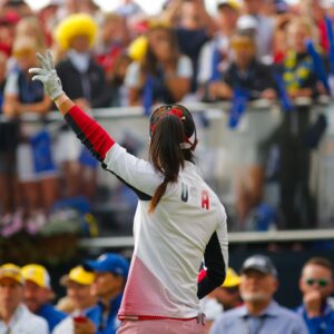 USA Player waving at the Solheim Cup