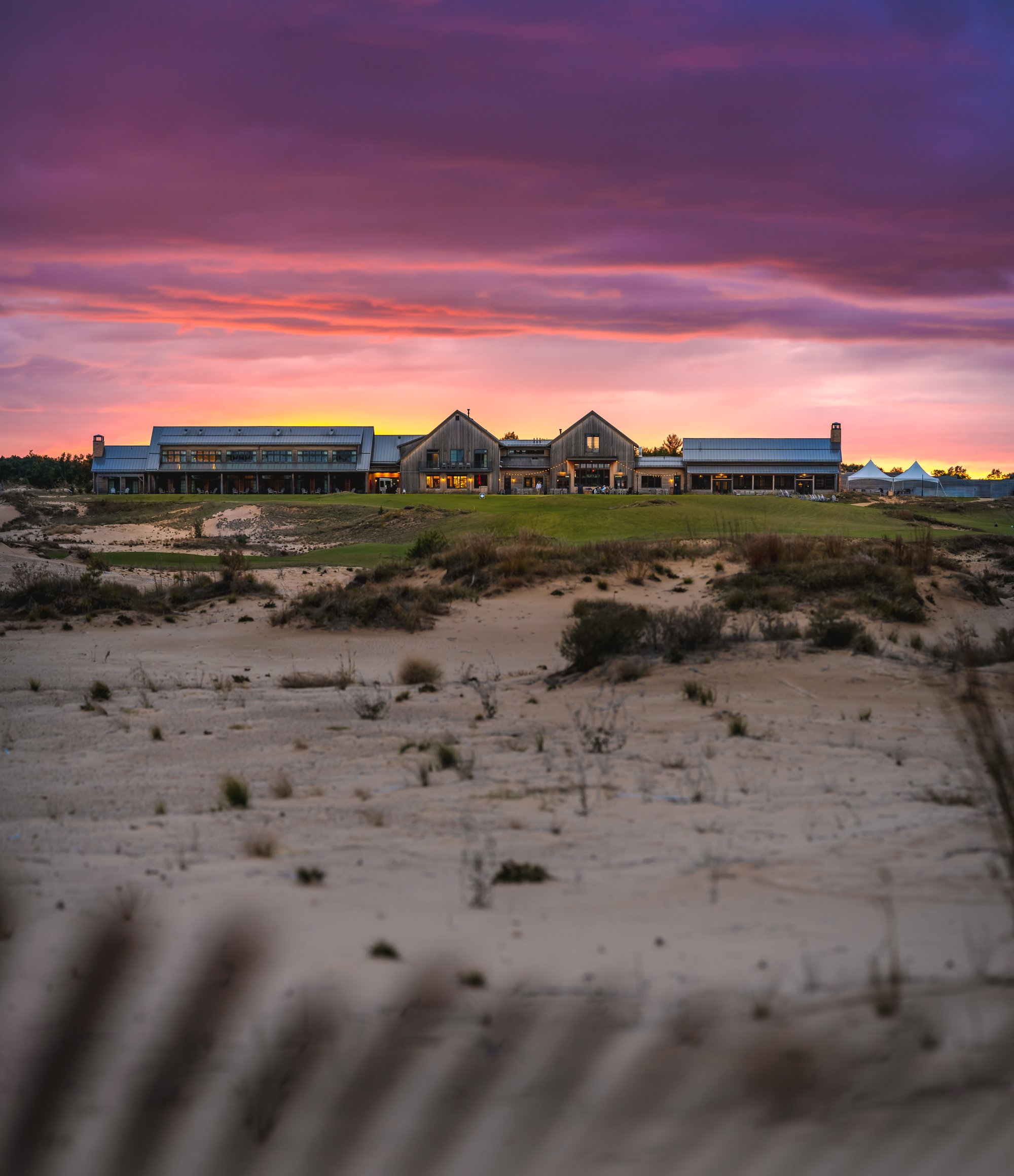 Sunset at Sand Valley Clubhouse