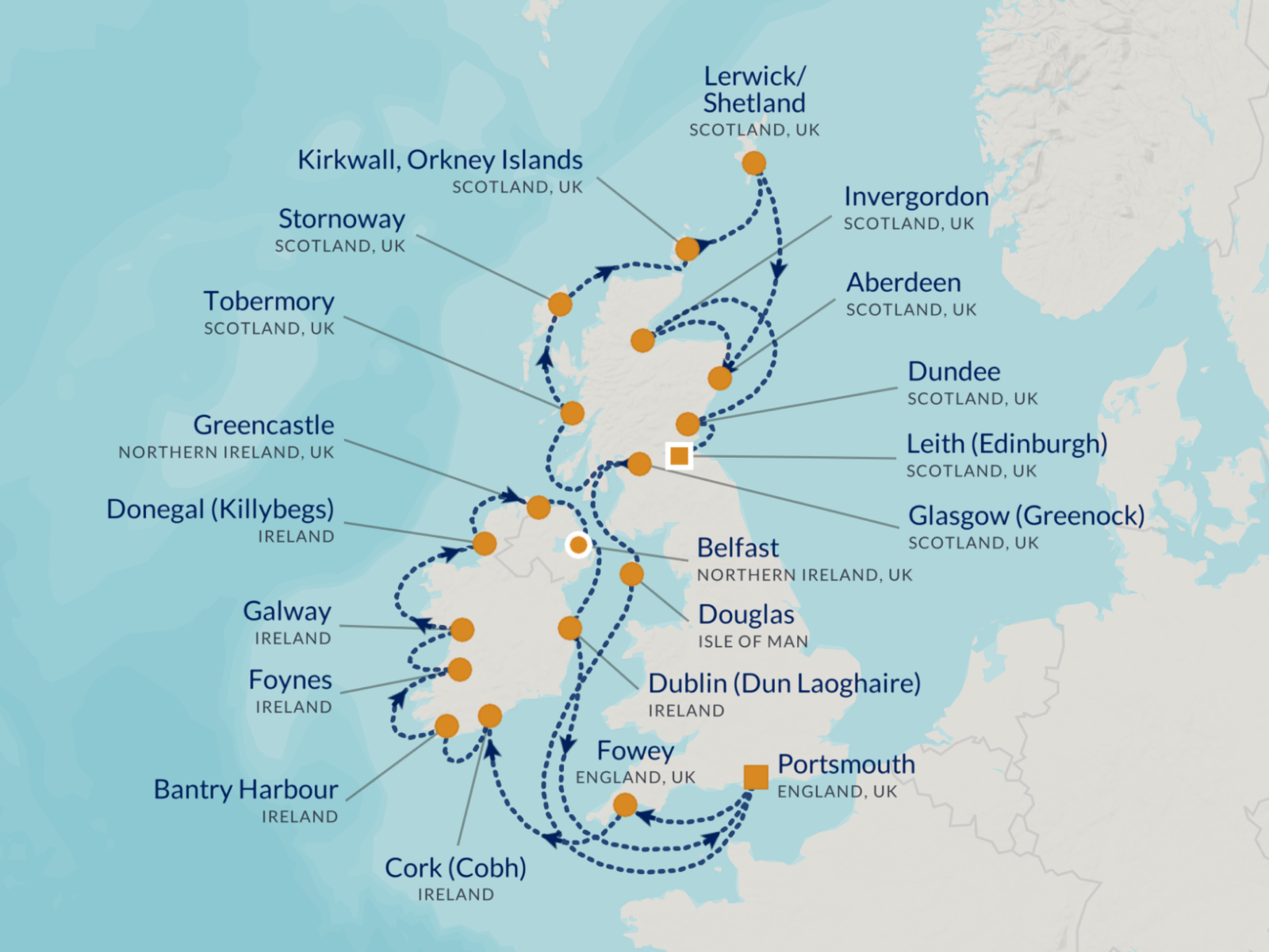 Ireland Intensive Cruise Map